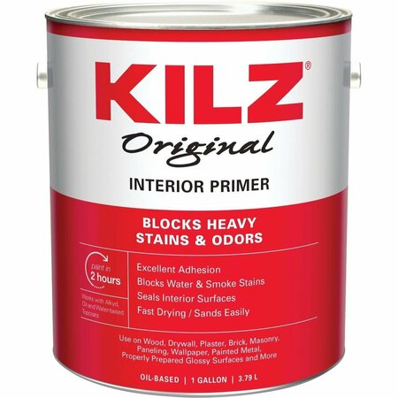 KILZ Original Oil-Based Low VOC Interior Primer Sealer Stainblocker, White, 1 Gal. 10036